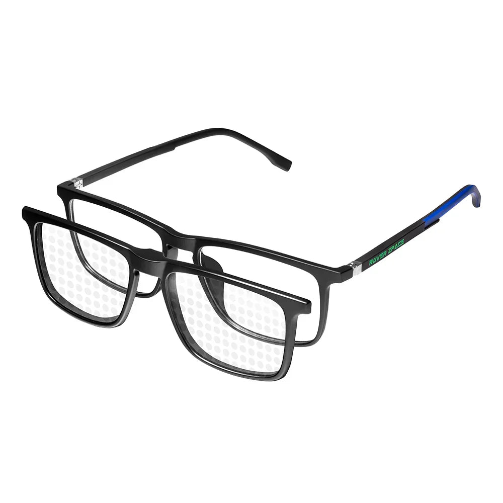 NoirPhase Diffraction Rave Sunglasses - Magnetic Lenses – RAVER ZPACE™
