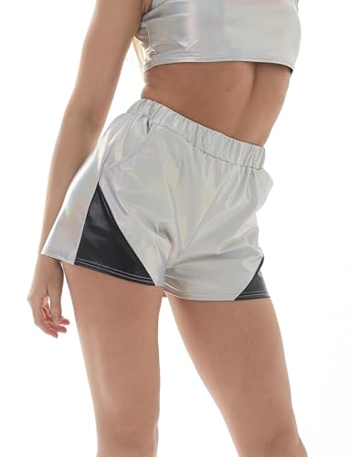 Holographic High Waist Shorts