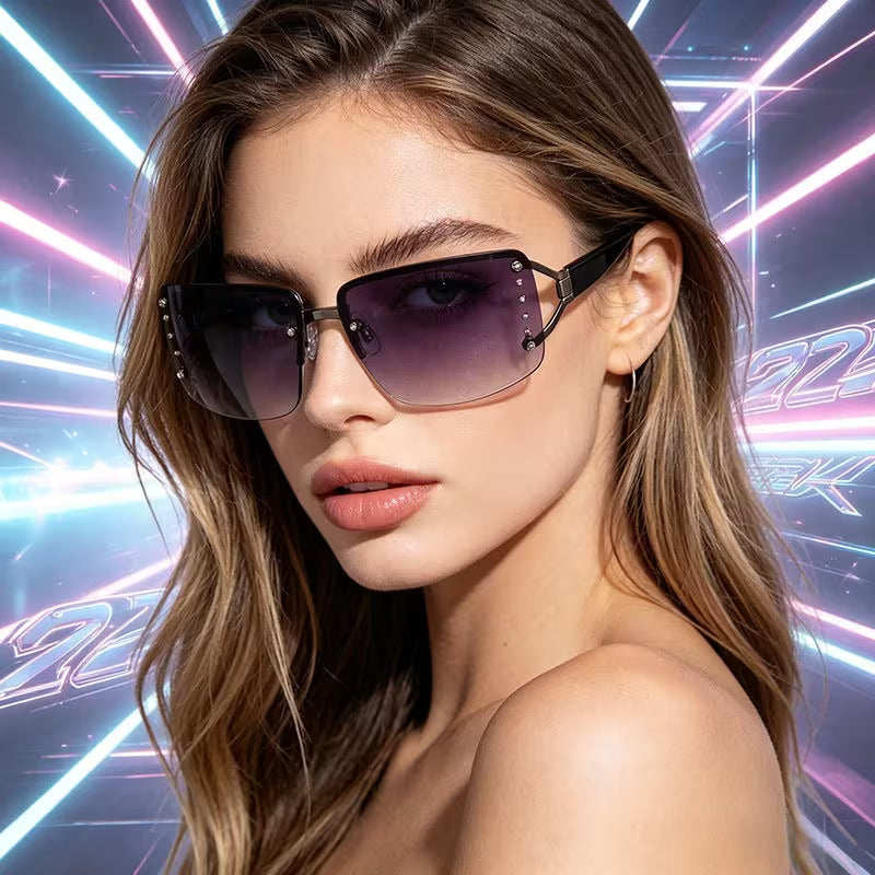 Retro Frameless Y2K Sunglasses – MIRAGE™