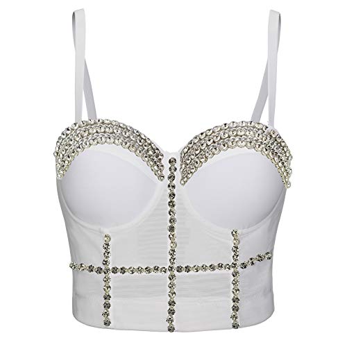 Rhinestone Rave Bustier Crop Top