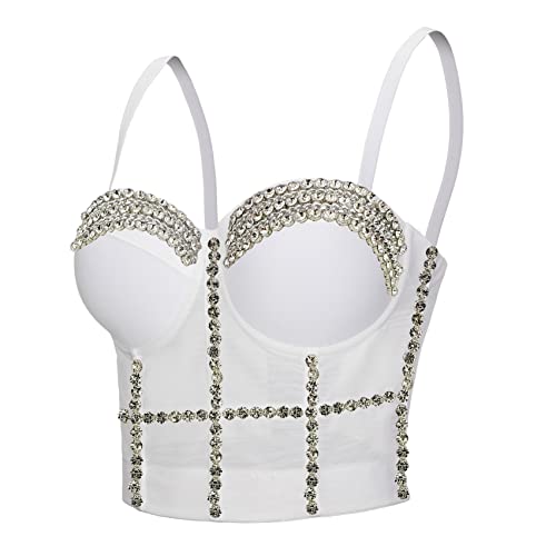 Rhinestone Rave Bustier Crop Top