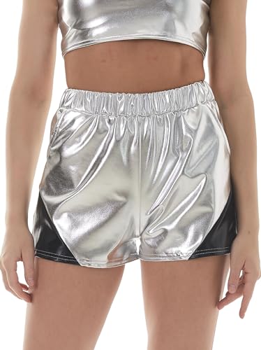 Holographic High Waist Shorts