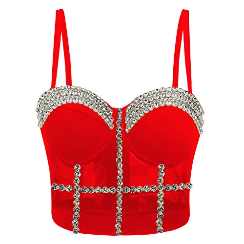 Rhinestone Rave Bustier Crop Top