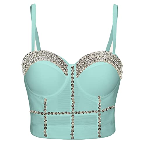 Rhinestone Rave Bustier Crop Top