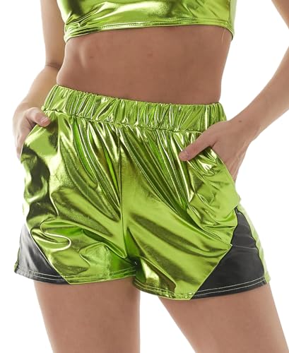 Holographic High Waist Shorts