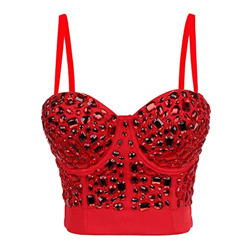 Rhinestone Rave Bustier Crop Top