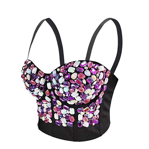 Rhinestone Rave Bustier Crop Top