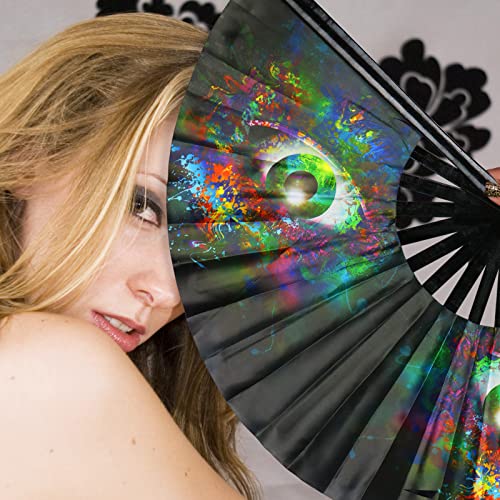 Psychedelic Rave Hand Fan