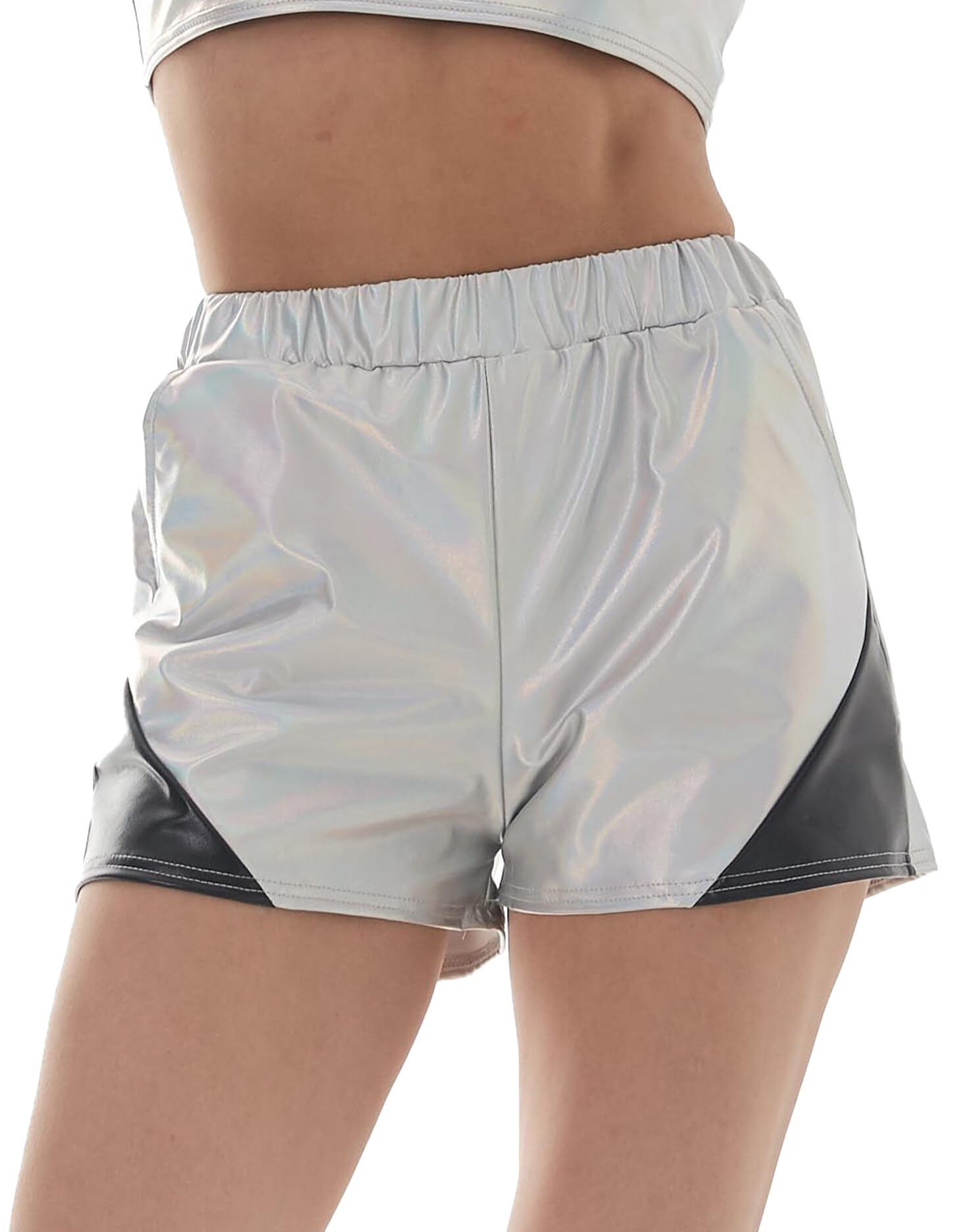 Holographic High Waist Shorts