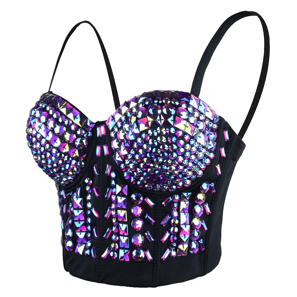 Rhinestone Bustier Crop Top