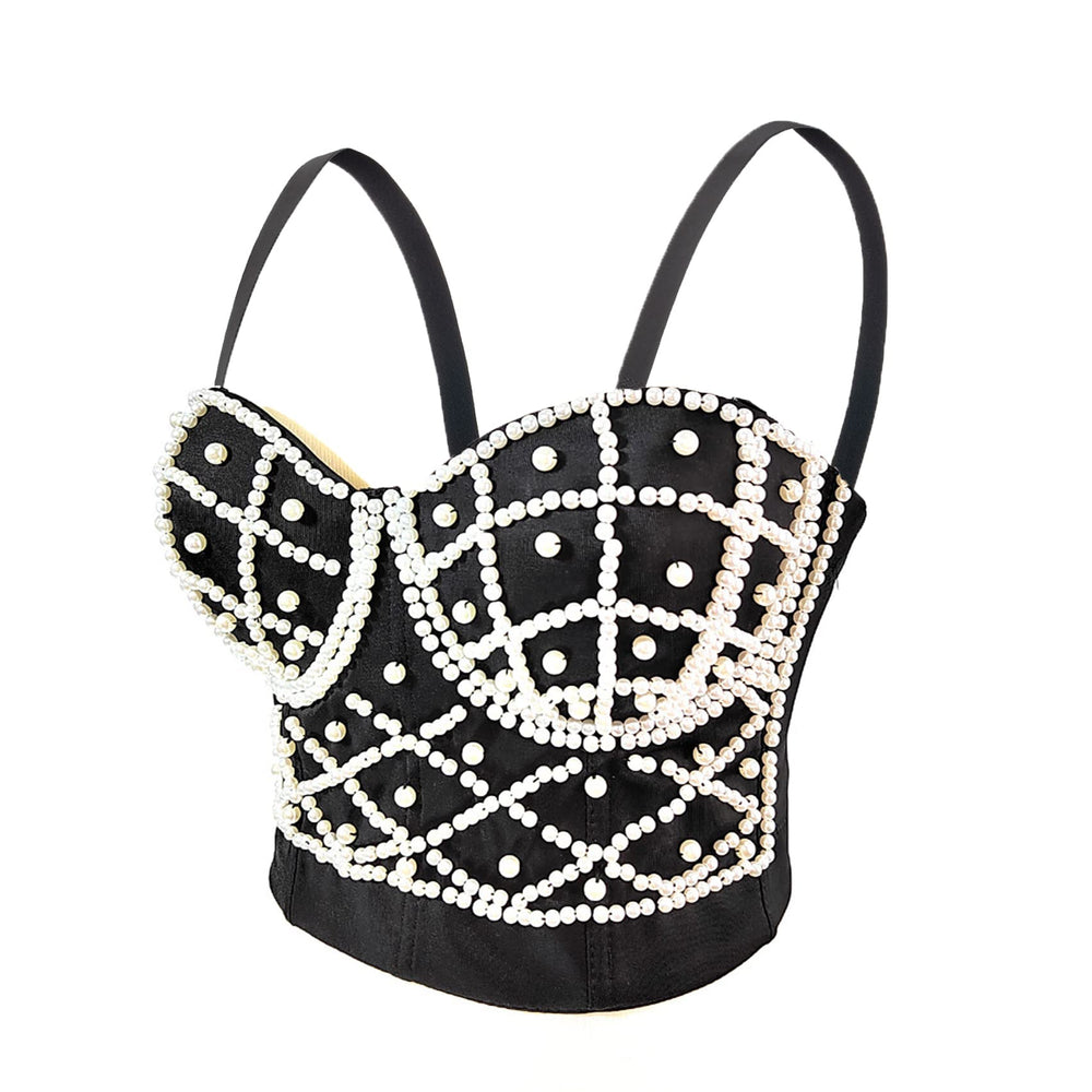 Pearl Rave Bustier Crop Top