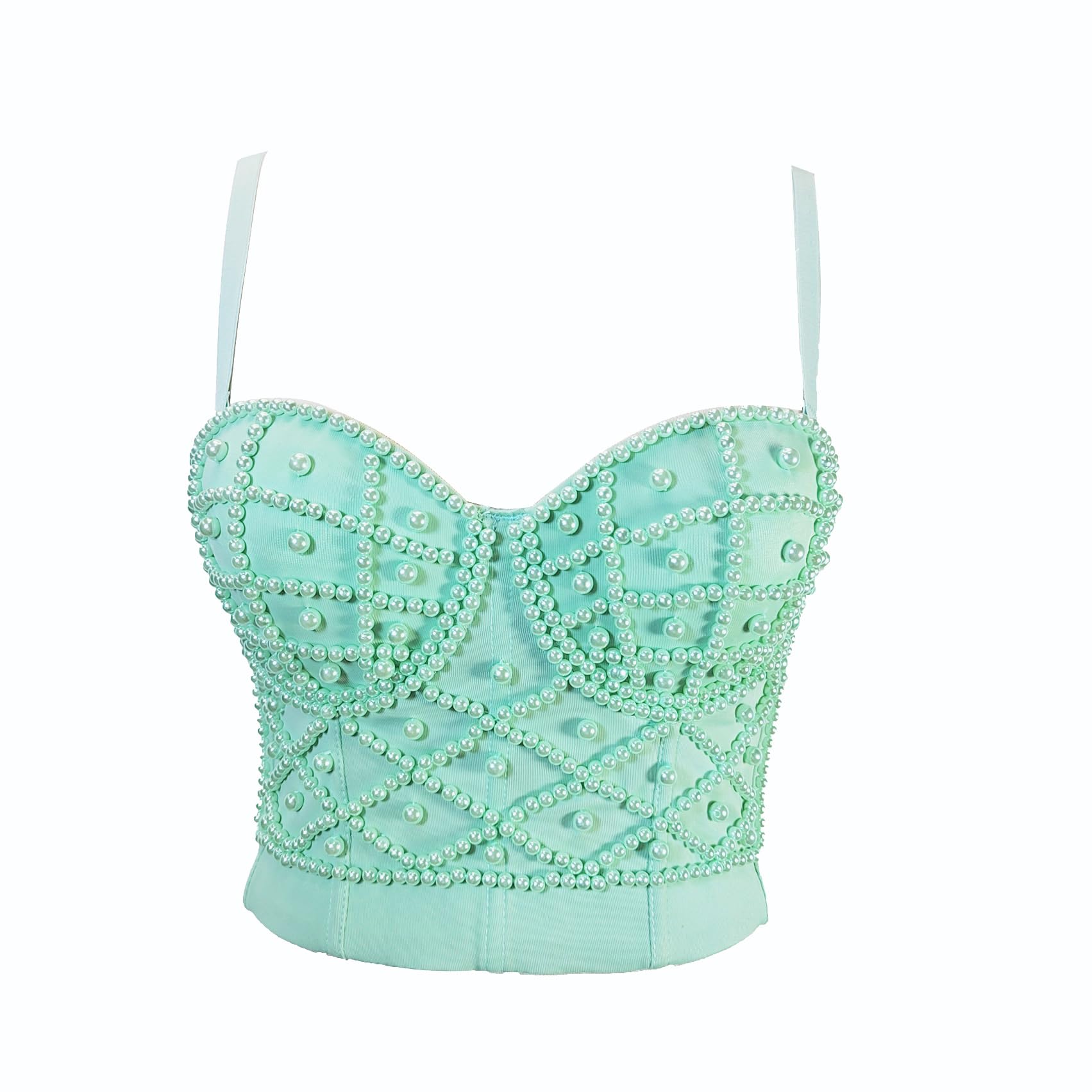 Pearl Rave Bustier Crop Top