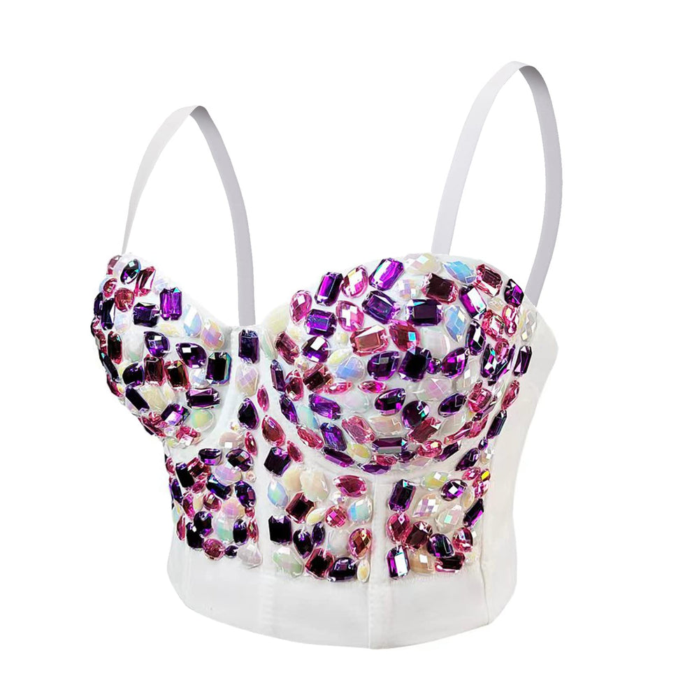 Rhinestone Rave Bustier Crop Top