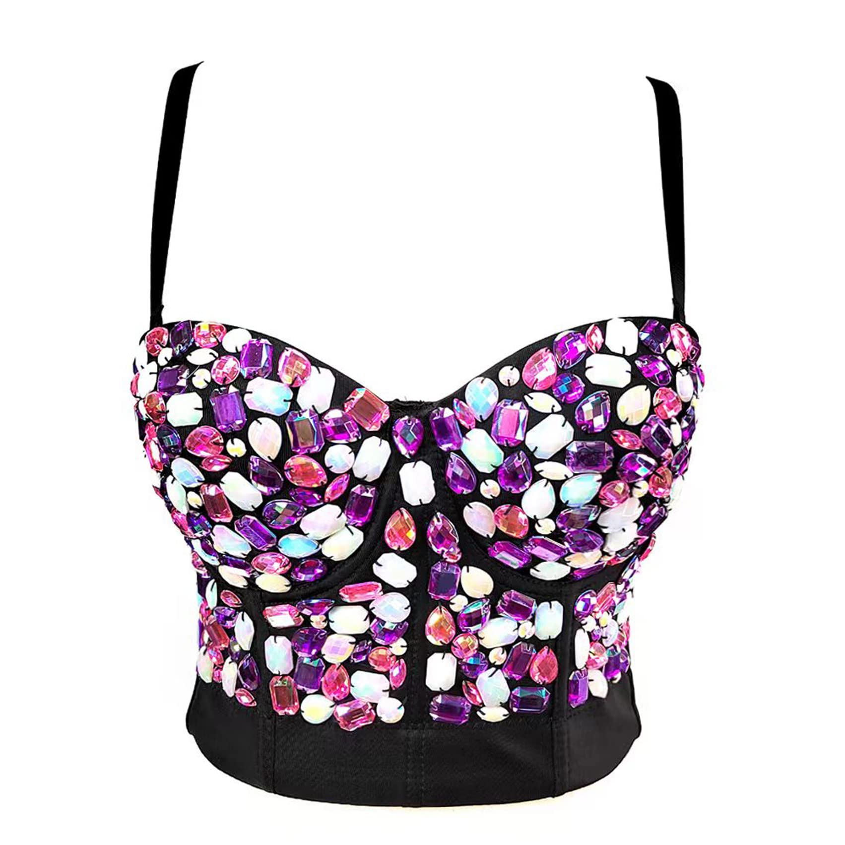 Rhinestone Rave Bustier Crop Top