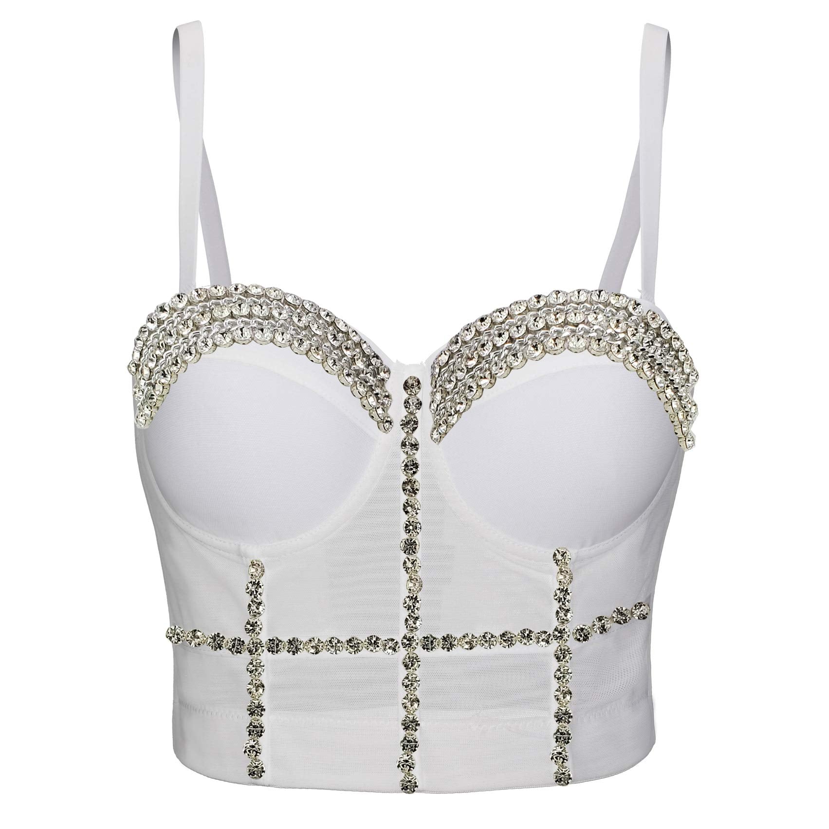 Rhinestone Rave Bustier Crop Top