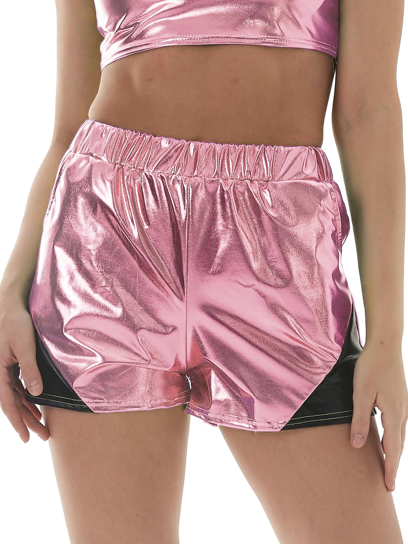 Holographic High Waist Shorts