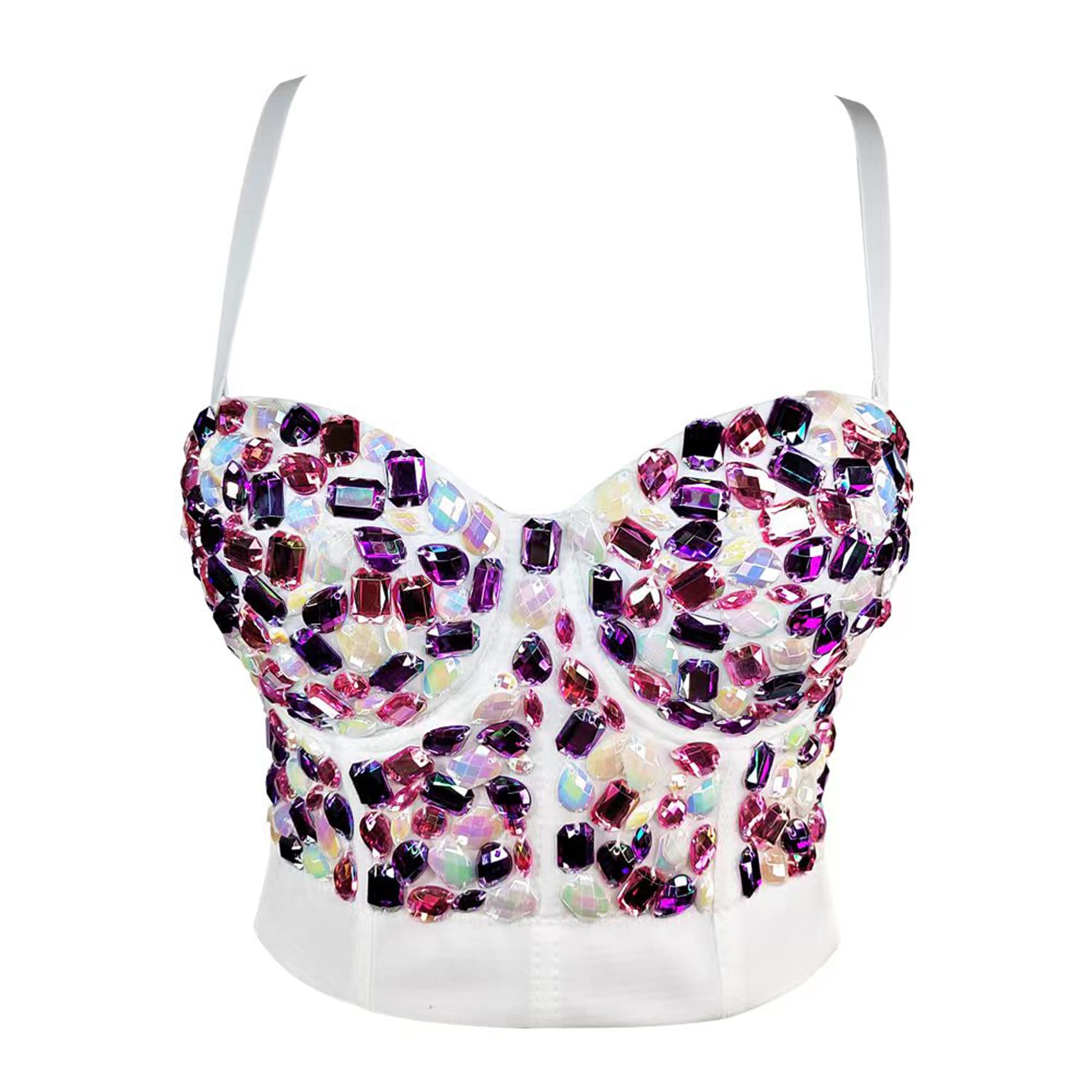 Rhinestone Rave Bustier Crop Top