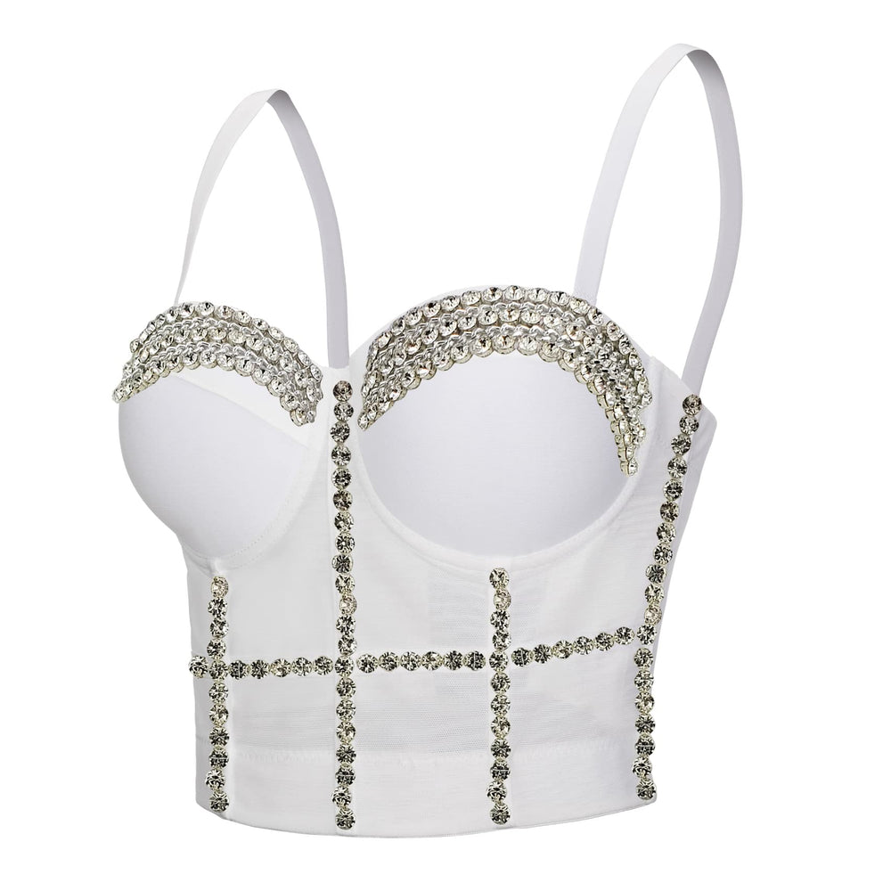 Rhinestone Rave Bustier Crop Top