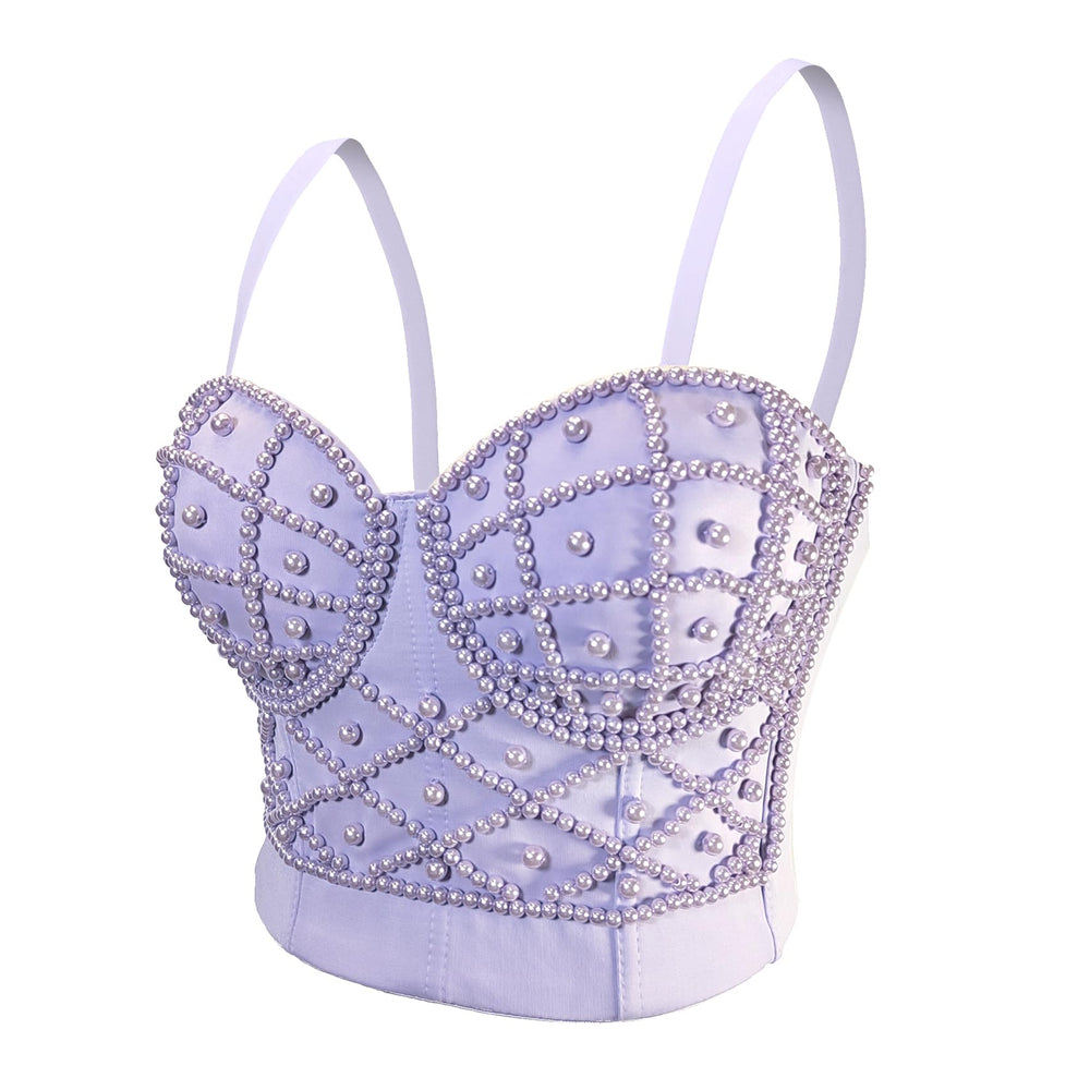 Pearl Rave Bustier Crop Top