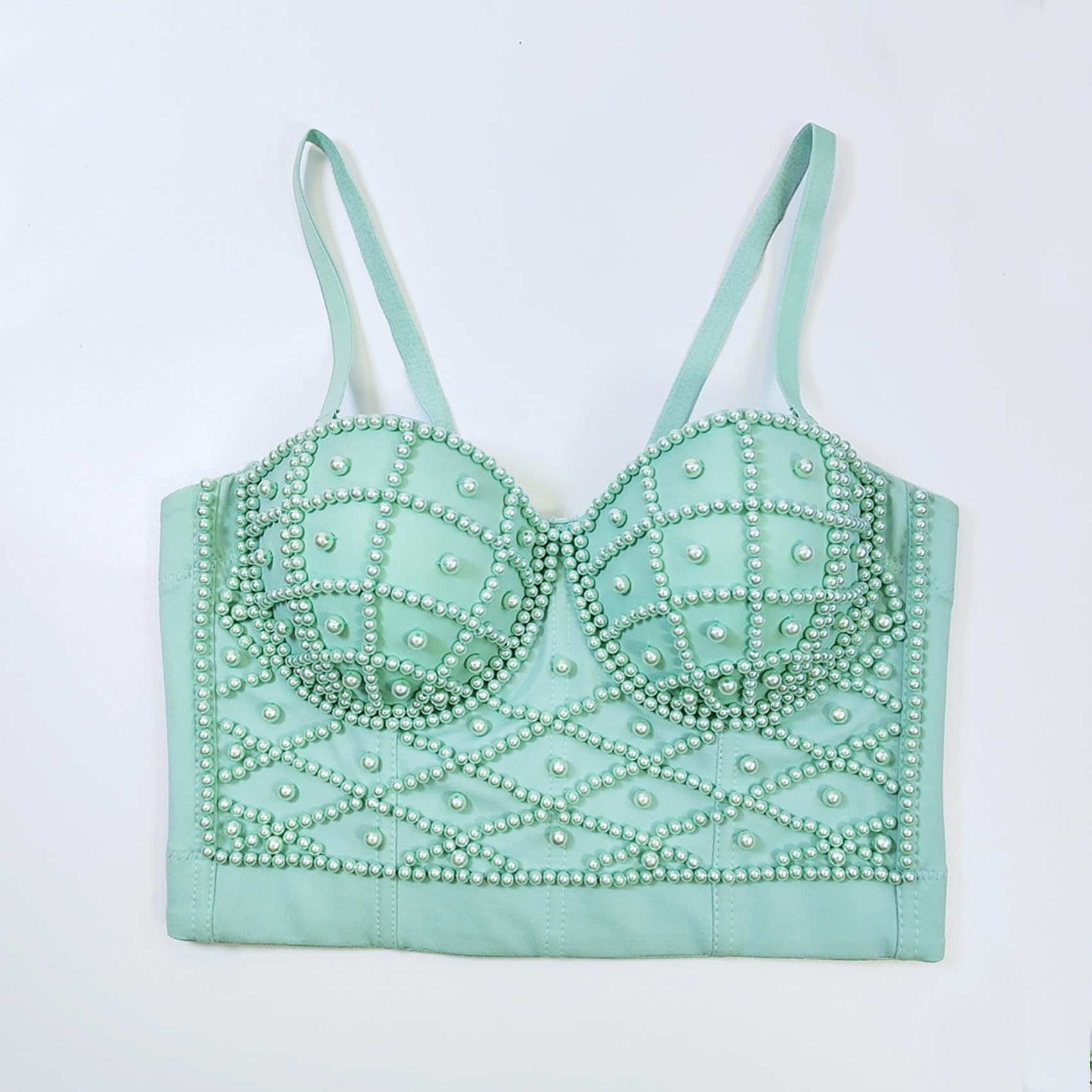 Pearl Rave Bustier Crop Top