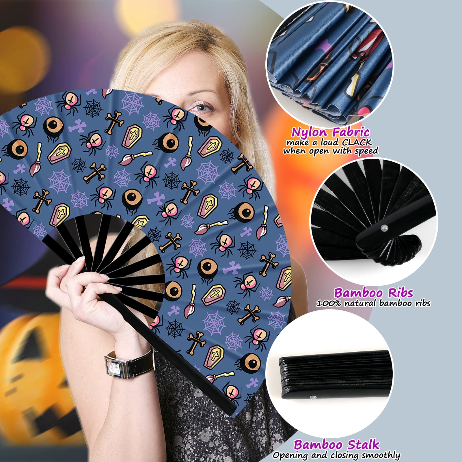 Psychedelic Rave Hand Fan