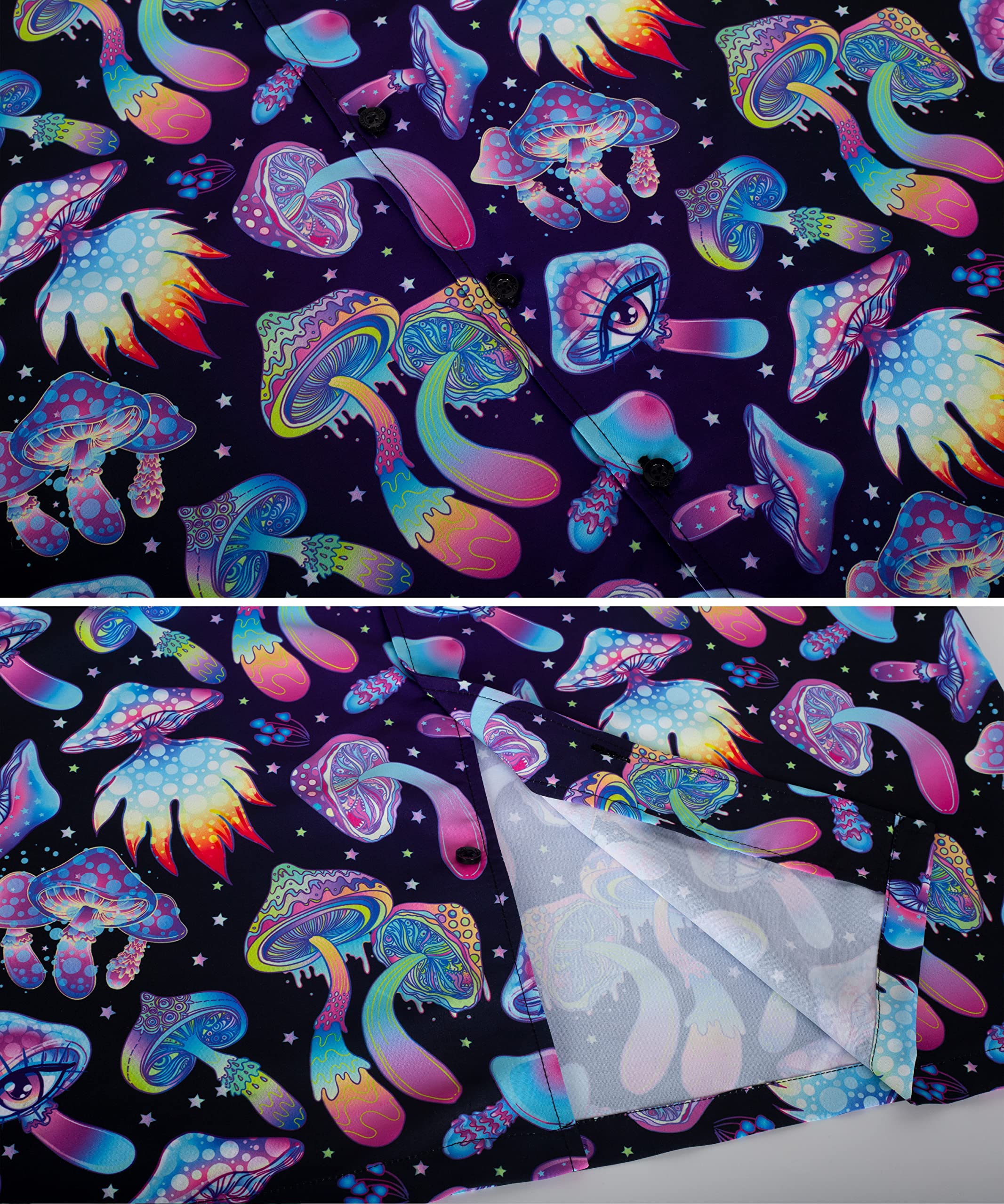 Magic Mushroom Neon Hawaiian Shirt