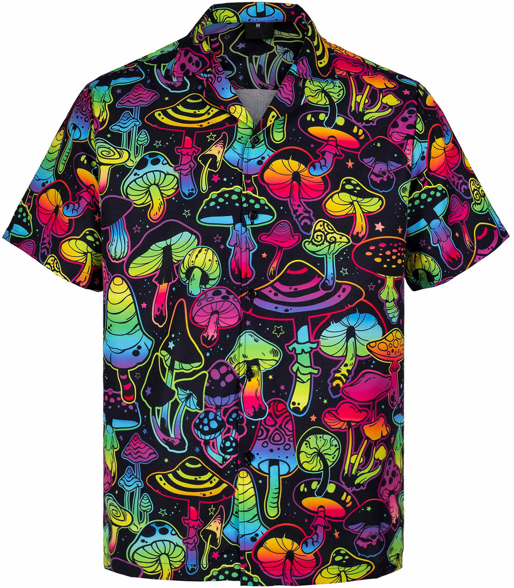 Magic Mushroom Neon Hawaiian Shirt