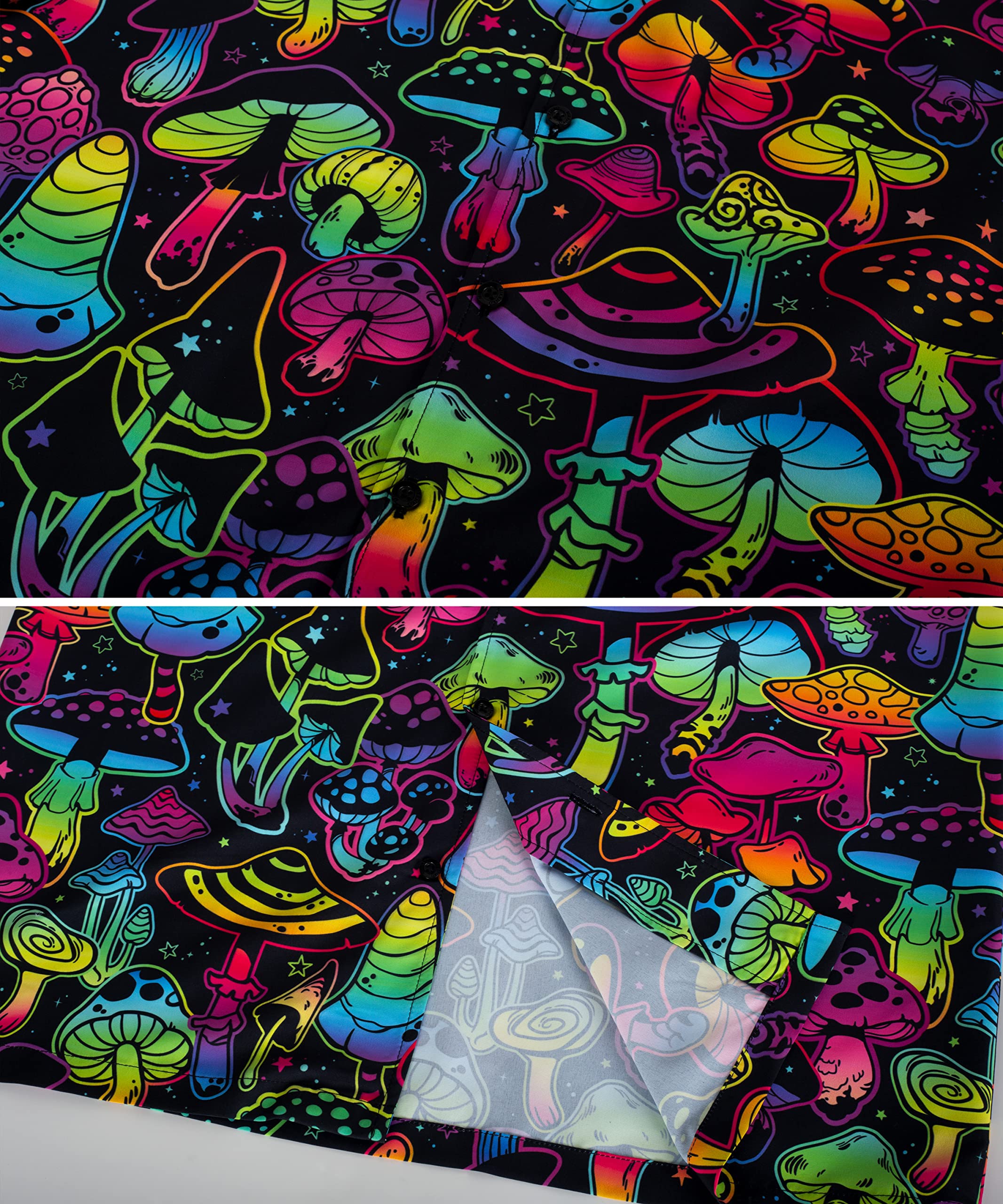 Magic Mushroom Neon Hawaiian Shirt