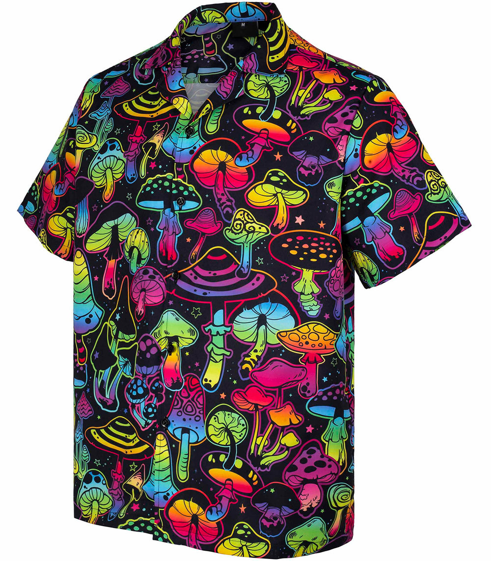 Magic Mushroom Neon Hawaiian Shirt