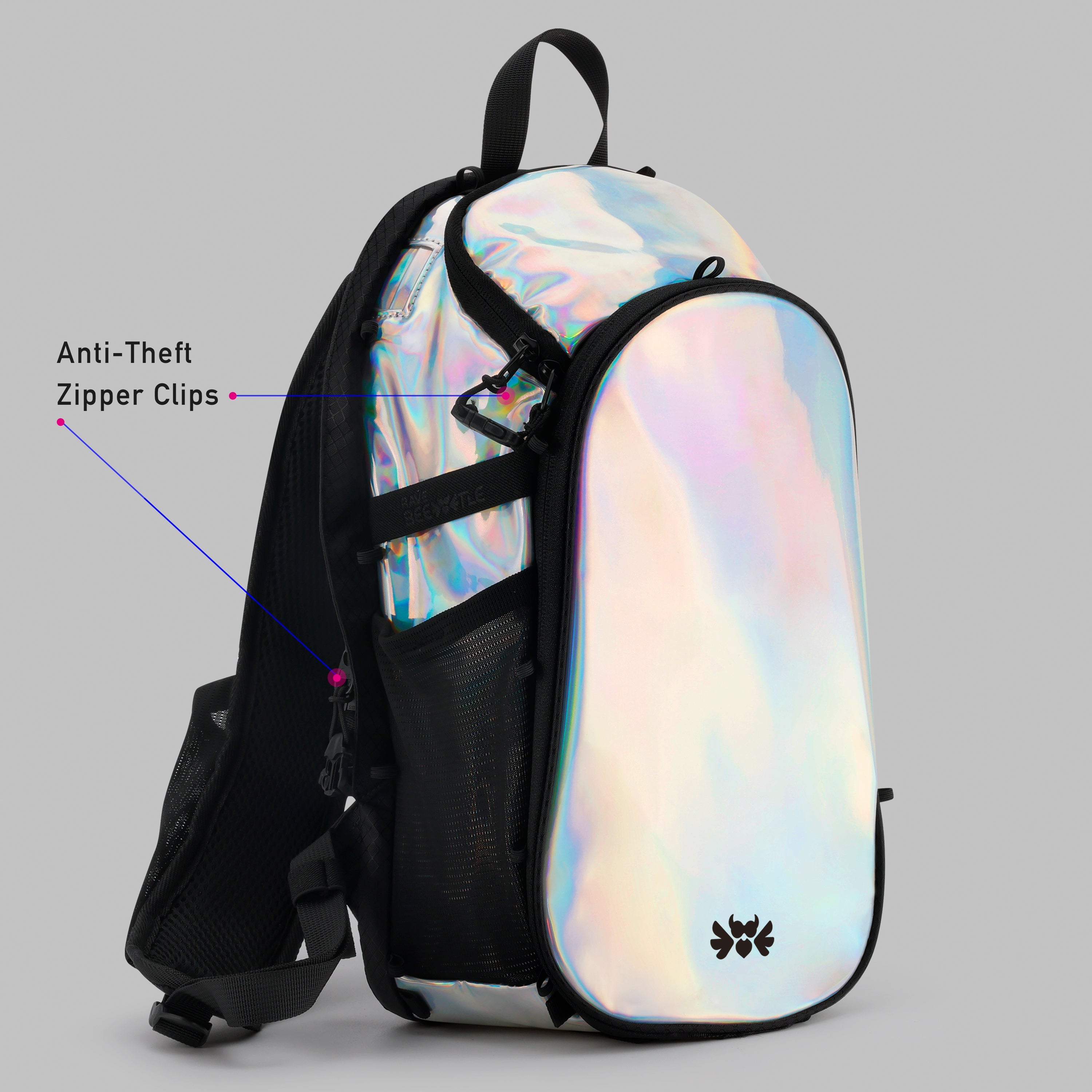 Elytra Hydration Pack 2.0 with Aura Reflector – Holographic Silver