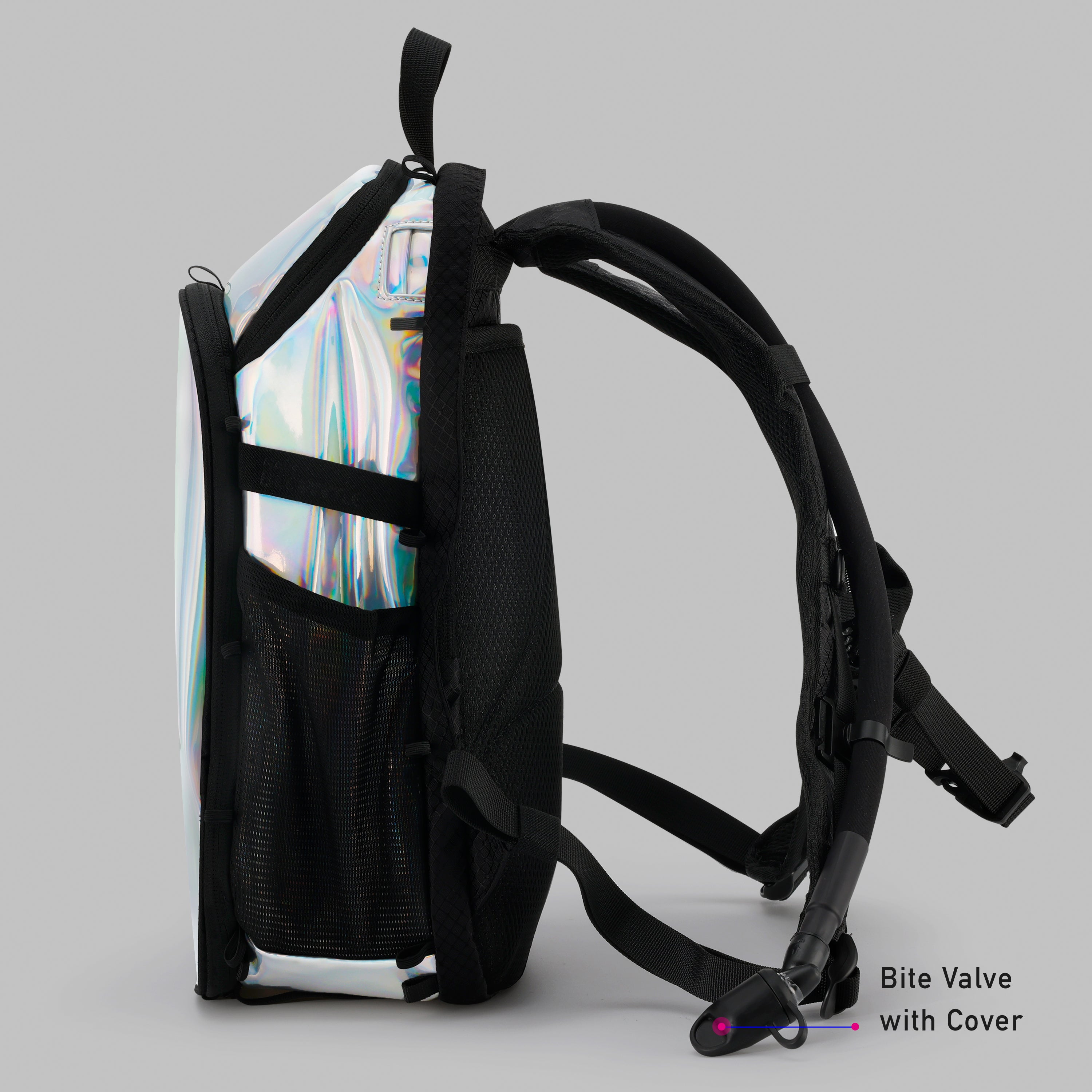 Elytra Hydration Pack 2.0 with Aura Reflector – Holographic Silver