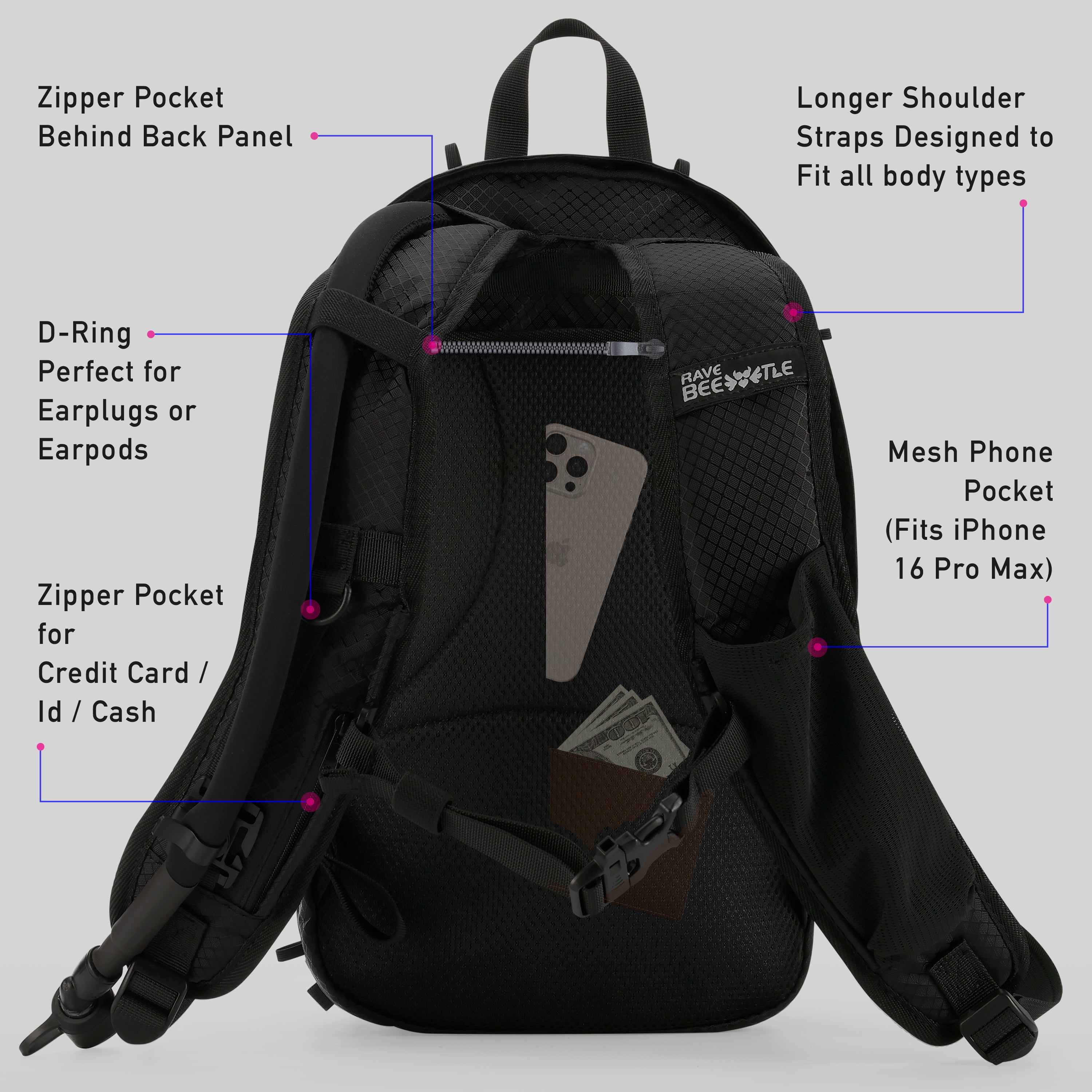 Elytra Hydration Pack 2.0 with Aura Reflector – Clear