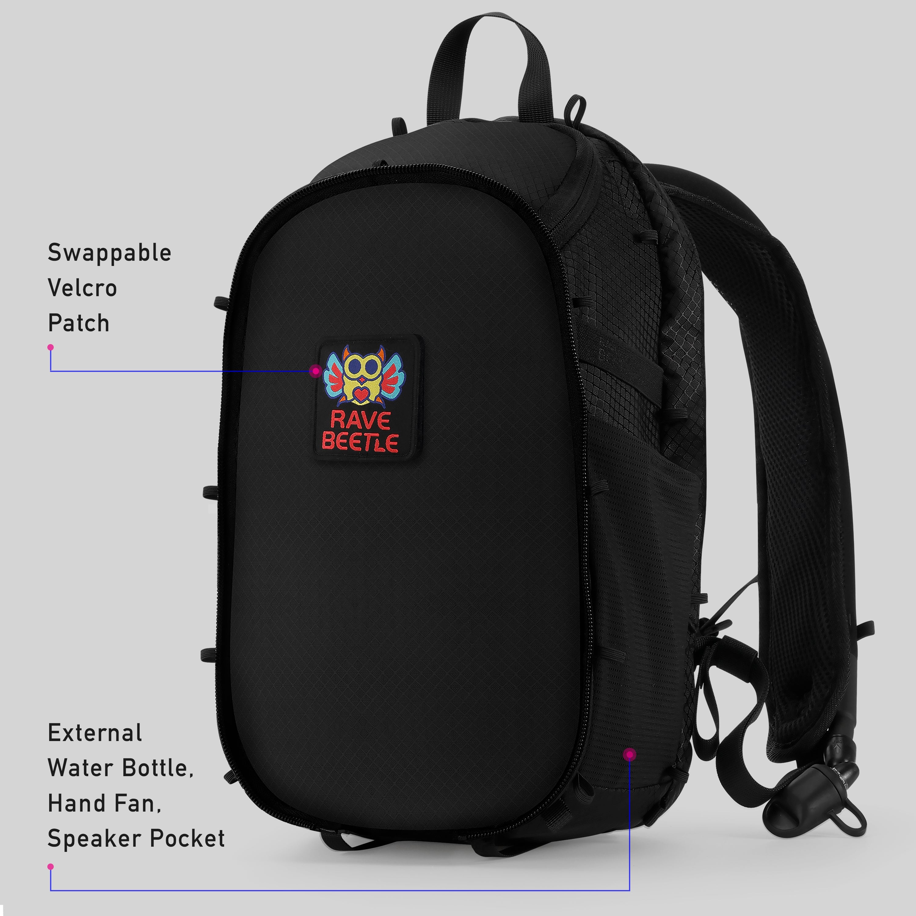 Elytra Hydration Pack 2.0 with Aura Reflector – Black