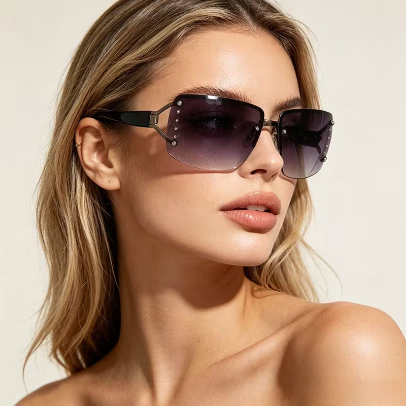 Retro Frameless Y2K Sunglasses – MIRAGE™